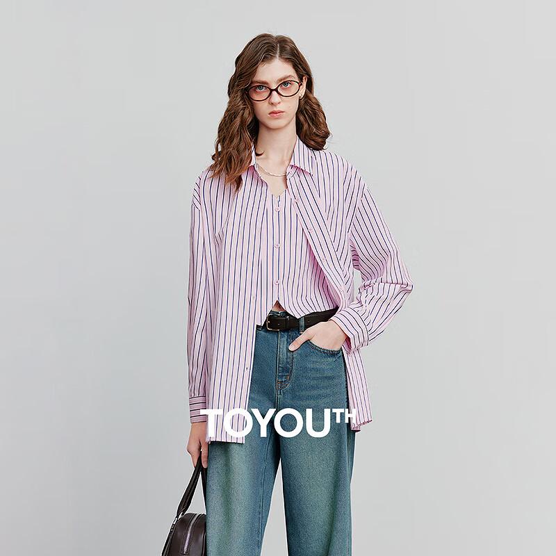 Women s Lyocell Cotton Striped Long Sleeve Shirt XL