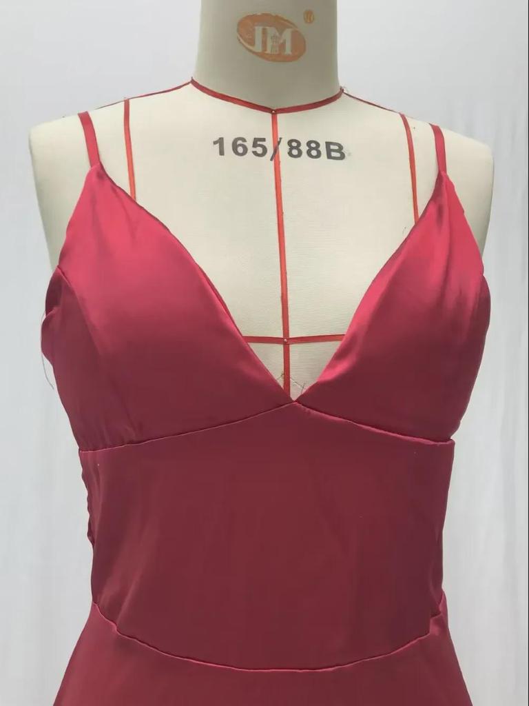 Rochie de primăvară/vară 2025, europeană și americană, sexy, cu decolteu în V, cu bretele