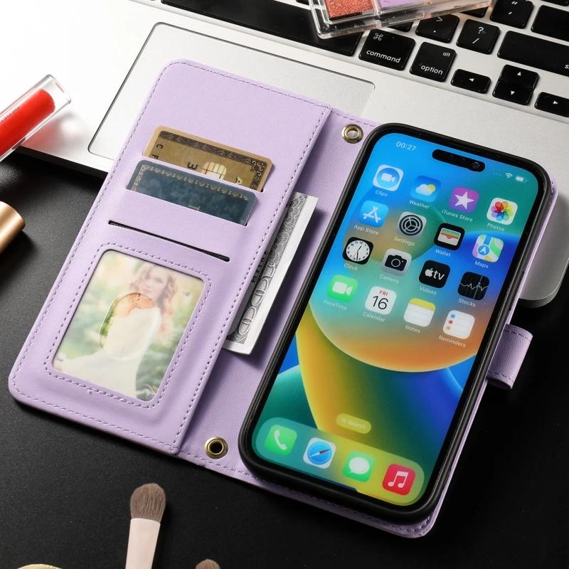 S23 S24 Ultra Checkered Leather Case For Samsung Galaxy S24 S23 S22 S21 S20 FE S10 Note 20 Ultra 10 Plus 9 8 Lanyard Flip Cover