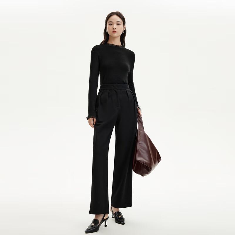 Veromoda Women's High-Waist Pleated Wide-Leg Casual Pants 3243PL013