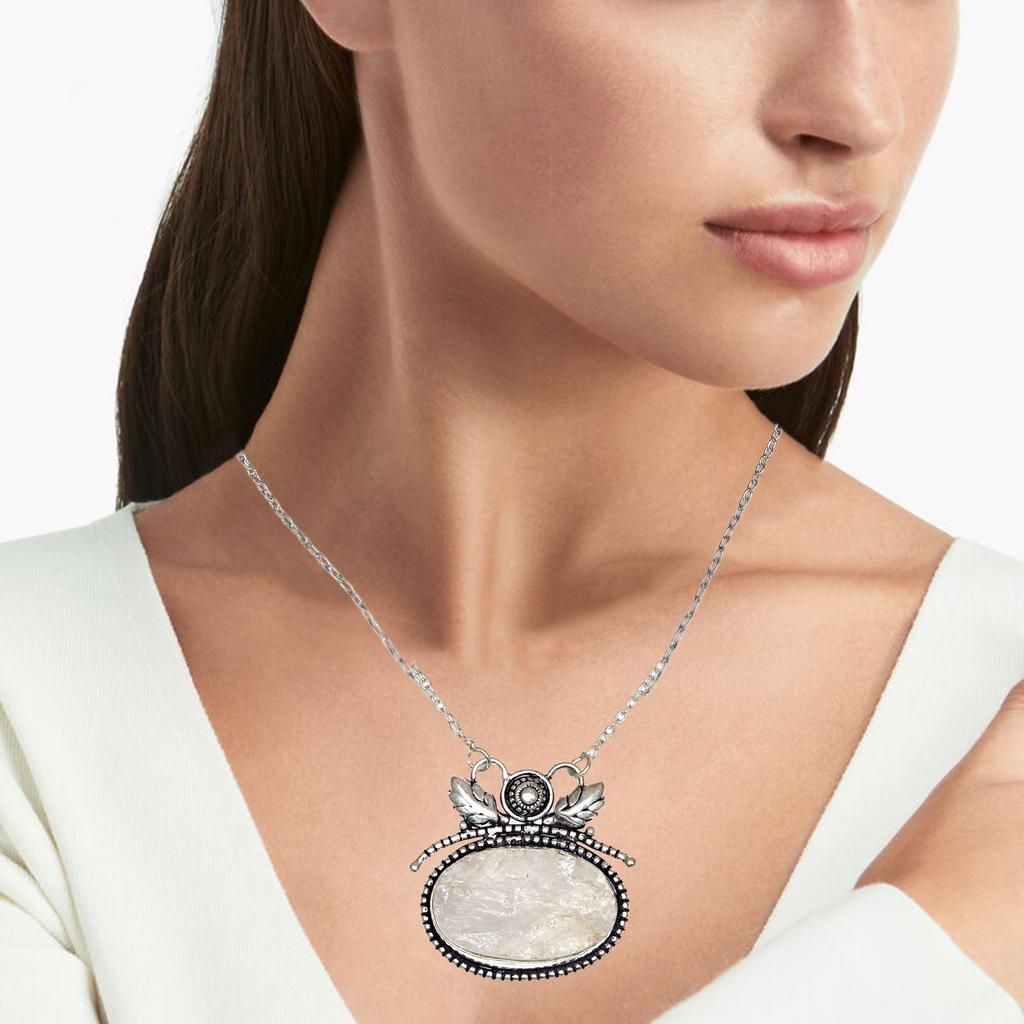 Rose Quartz  Drusy Gemstone Mother's Day Jewelry Necklace 20 In