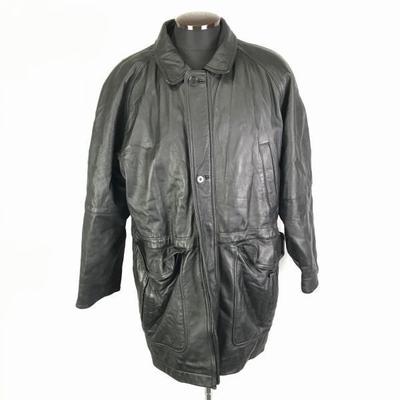 Sheep Leather Jacket Coat Outerwear/Men’s Size M/Black/Quilted Lining, Brand Unknown(USED)