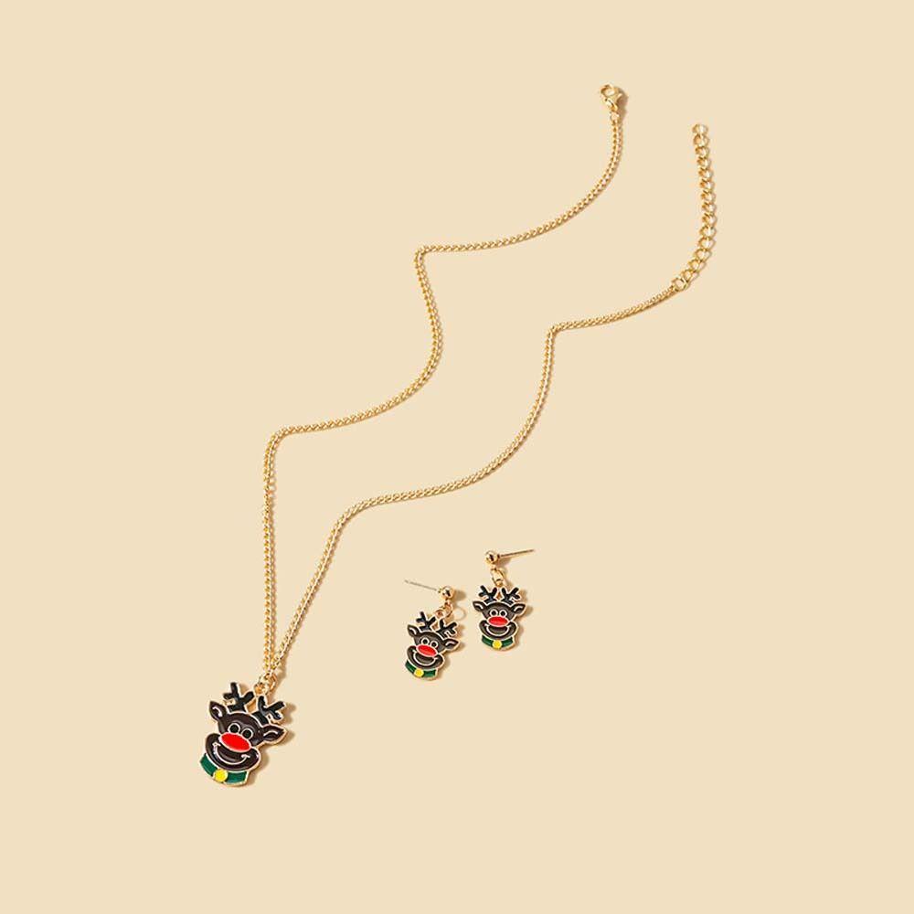Jewelry Christmas Tree Earring Necklace Set Dangle Earring Christmas Necklace Christmas Earrings