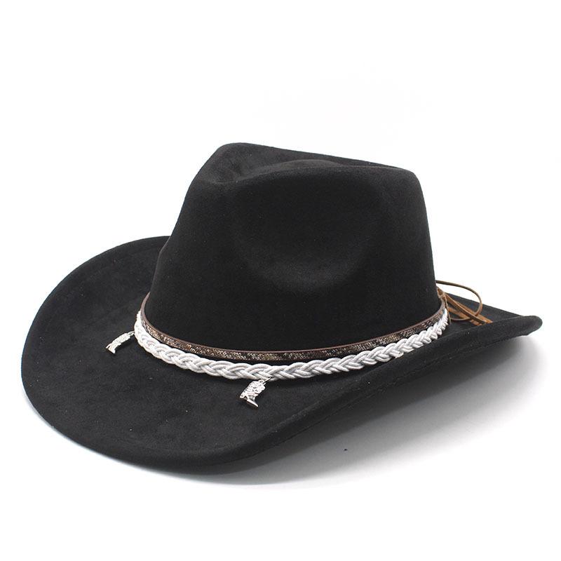 Suede Cowboy Hat Top Hat Western Cowboy Ethnic Jazz Hat Sun Hat