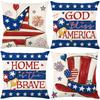 Amerikanische Retro Kissenhülle Fünfzackiger Stern Gedruckte Leinen Kissenhülle Sofa Dekorative Kissenbezug Feiertagsgeschenk Kissenhülle