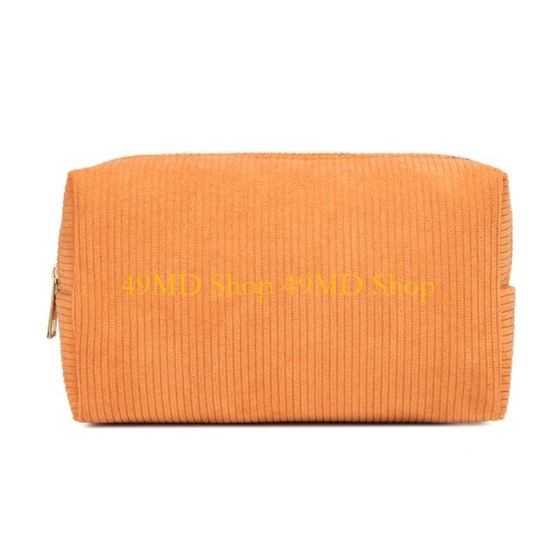 

49MD Travel Portable Makeup Bag Corduroy Cosmetic Bag Multifunctional Pencil Case Toiletries Zippered Purse