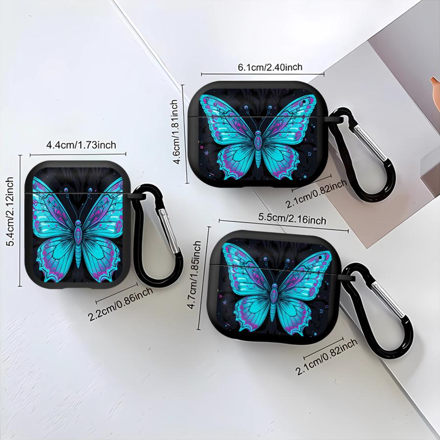 Earphone Cases Cover Case For Airpods 1 Pro Pro3 Pro2 2 3 4 White Blue Butterflies Flowers