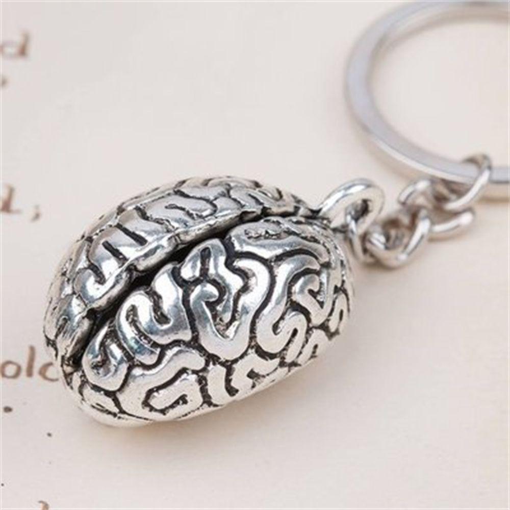 Jewelry Car Keyrings Anatomical Human Cerebrum Keyring Bag Hanger Brain Key Holder 3D Keychain