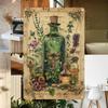 Tin Sign Vintage Botanical Glass Bottle Herb Garden Metal Wall Art Plaque Retro Garden Decor for Home Bar Cafe Office   Rustic
