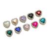 10Pcs/lot 14x15MM Metal Heart Rhinestones Acrylic Sewing Accessories DIY Clothing Hair Accessories Decorative Jewelry