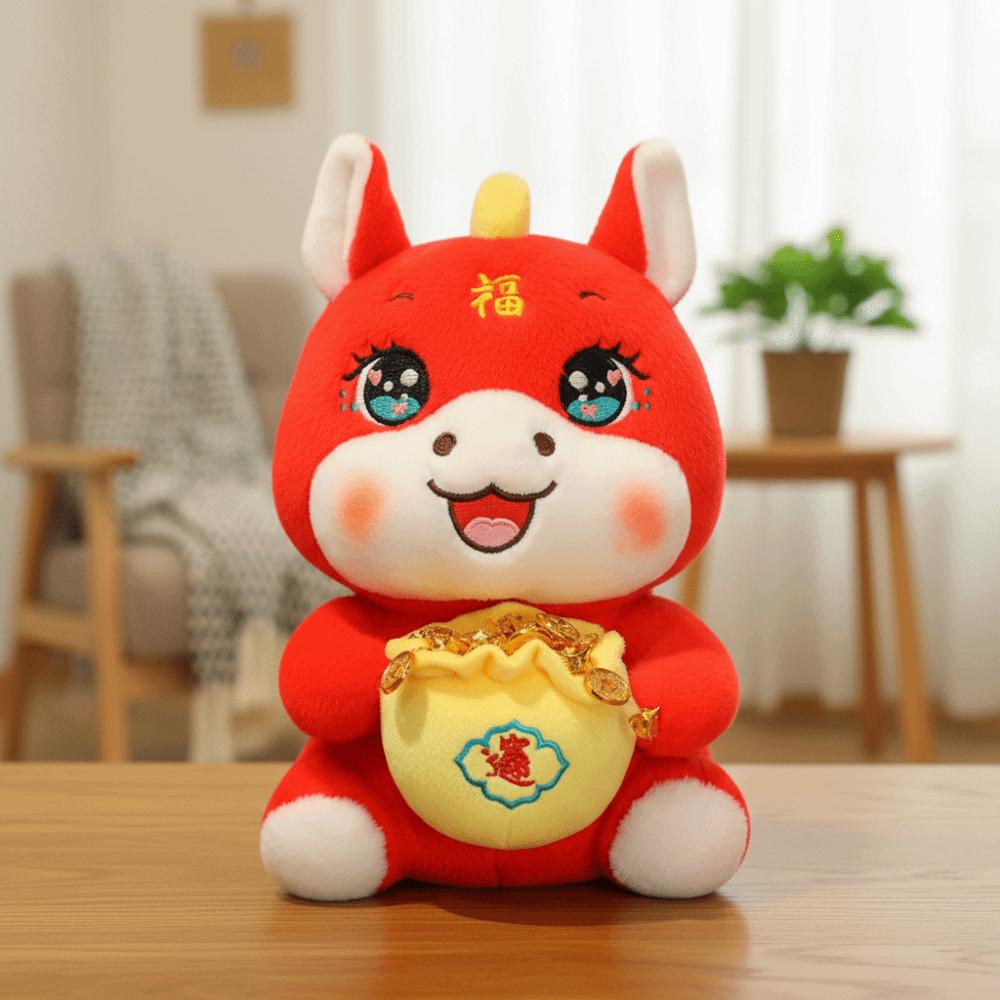 Mascot Dolls Stuffed Horse Toy Cute Zodiac Pony Figurine 2026 Horse Plush Doll Chinese New Year