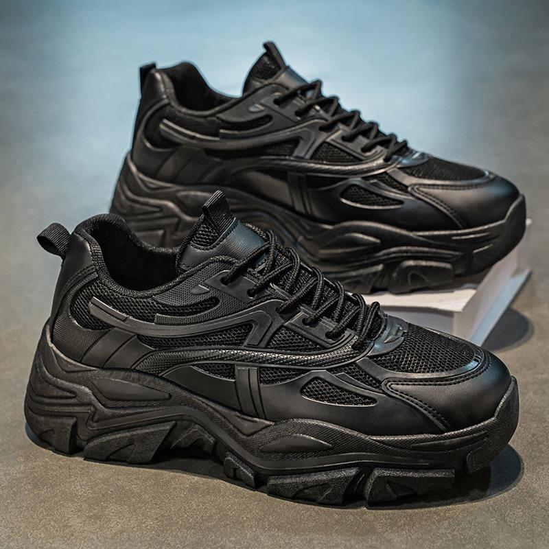 Summer Men's Shoes New Breathable Mesh Little White Shoes Men's Trend Versatile Platform Sports Shoes Casual Dad Trendy Shoes