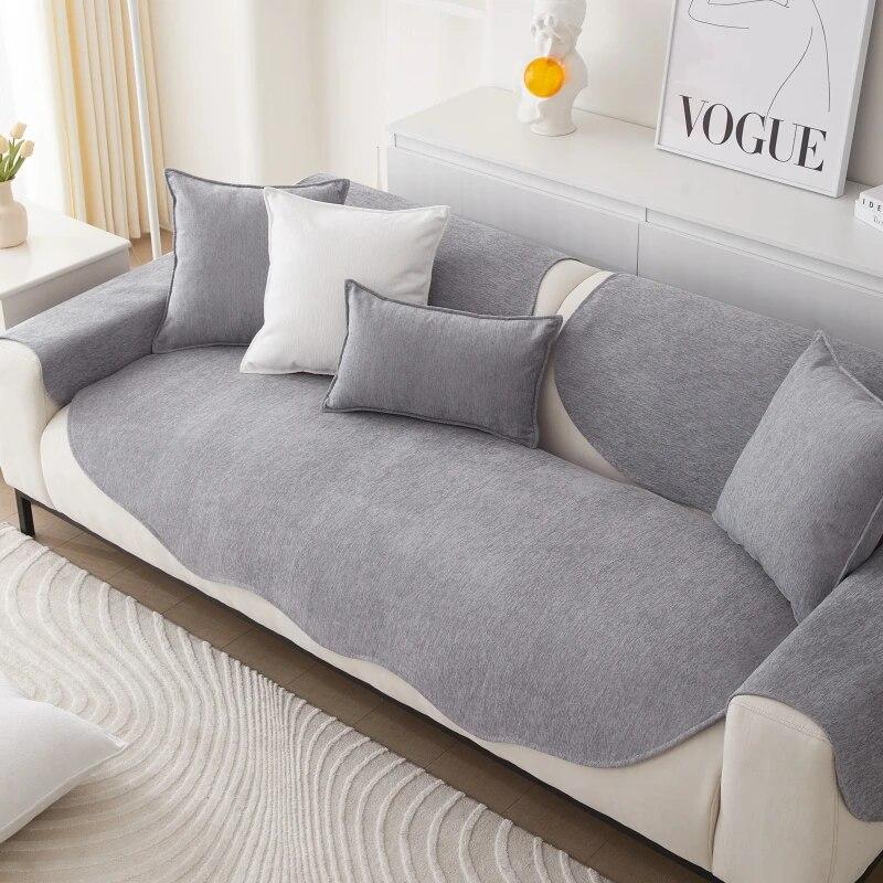 Universal Sofa Cover for Living Room Chenille L Shape Sofa Towels Mat Pet Kids Anti-slip Couch Slipcovers Area Rug Home Decor