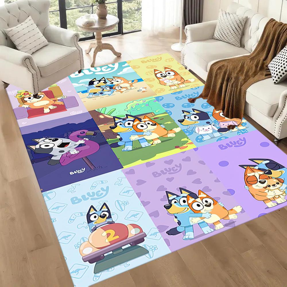 Lovely Bluey Square rugs are a great choice for living rooms, bedrooms, home décor, and as gifts