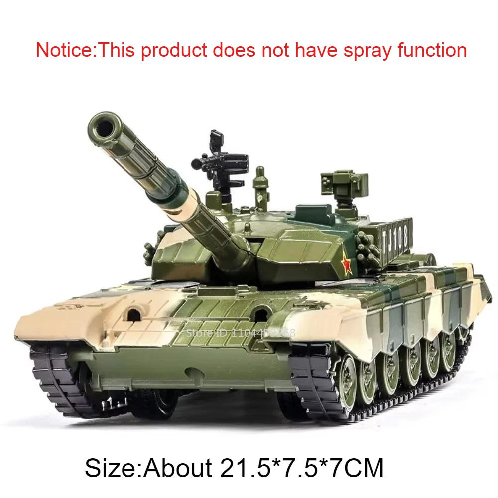 1:32 ZTZ-99 Main Battle Tank Model Toy Car Pull Back Sound Light Alloy Tracked Simulated Armored Vehicle Models Hobby Ornament