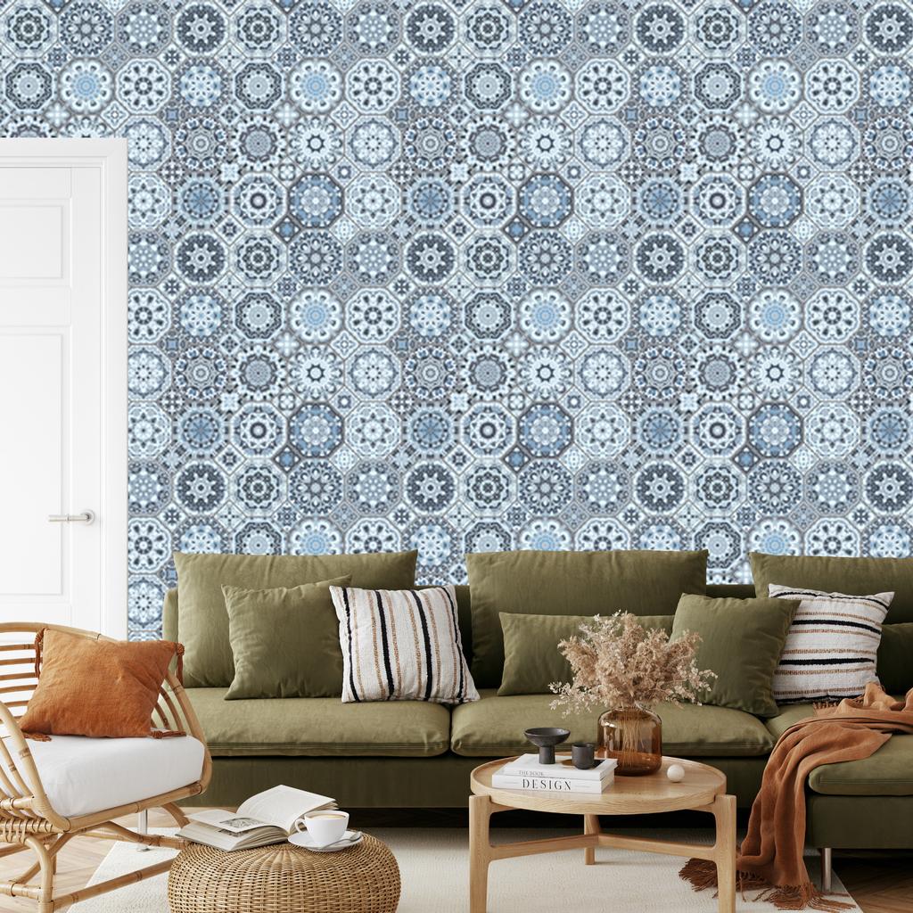 Colorful mosaic wallpaper in oriental style for living room and bedroom 50x1000