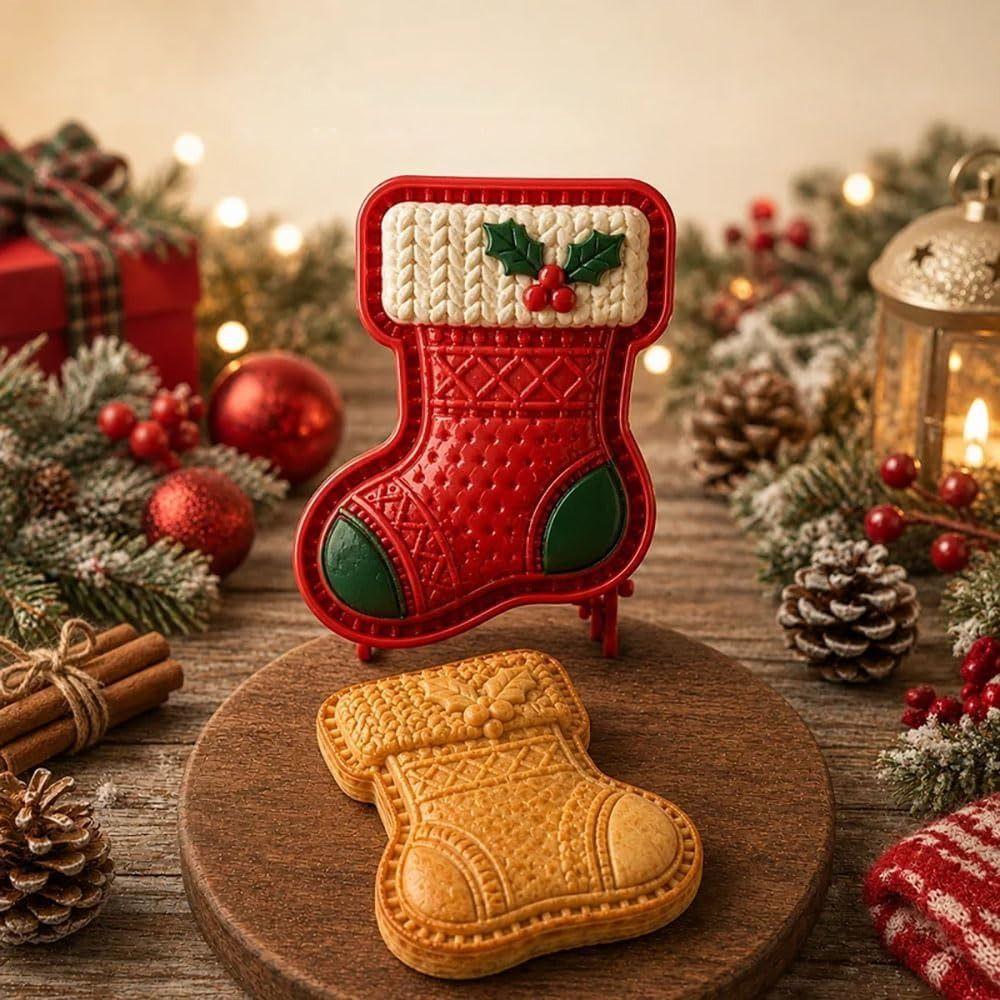 Collezione di Stampi Riutilizzabili per Torta di Natale 8 Forme Pressa per Impasto Tascabile per Festa di Natale Potluck