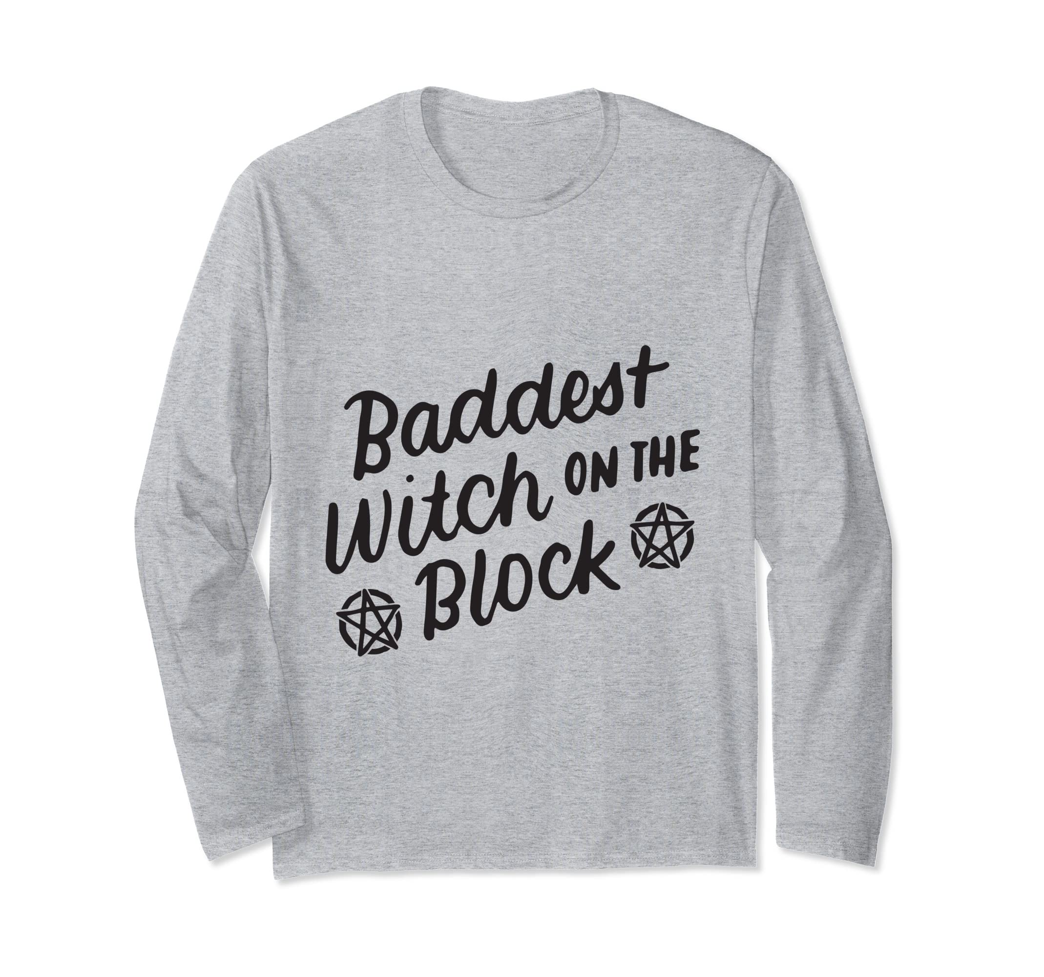 

Забавная футболка с длинным рукавом для девочки на Хэллоуин «Самая злая ведьма в округе»