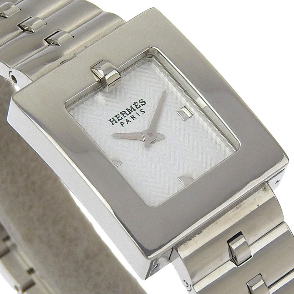 HERMES Belt watch Watches BE1.110 whiteDial Stainless Steel Quartz Analog display Women Used