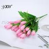 Fake Flower 1 Bouquet Artificial Realistic Colorfast 21 Heads Vivid Tulip Wedding Favors Faux
