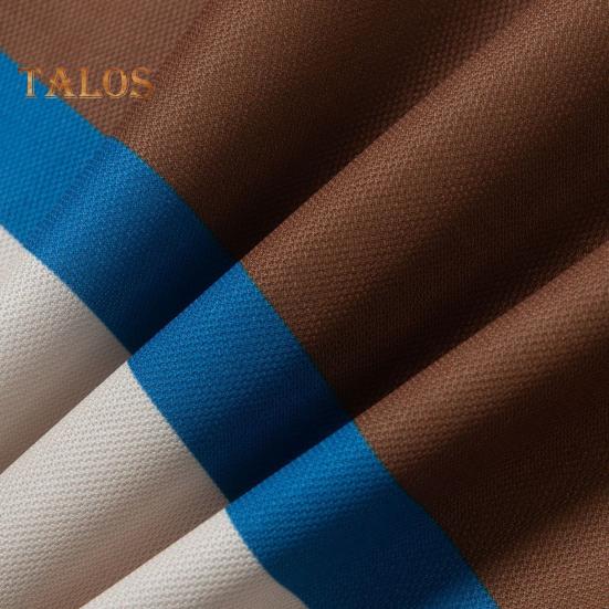 Men Striped Lapel Tee Casual Short Sleeve Golf Tee Shirt Business Collared T-Shirt Top for Sports Golf Travel Office Parties Daily Wear