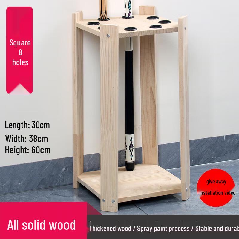 Solid Wood 8-Cue Freestanding Billiard Rack