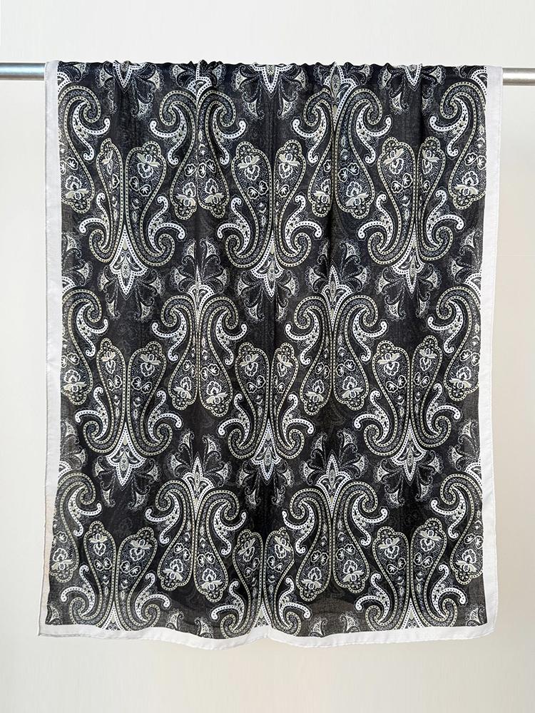 Elegant Women Retro Silk Scarf Floral Print Wrap Shawl Lady Bandanas Hijab Boho Long Scarve Pareo Headscarf Fashion Korean New