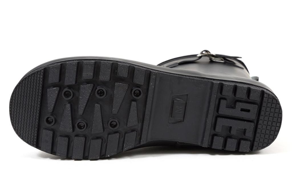 Akiriko MOZ Women's Engineer Rain Boots, Mid-Length, One-Piece Molded, Black, Size S