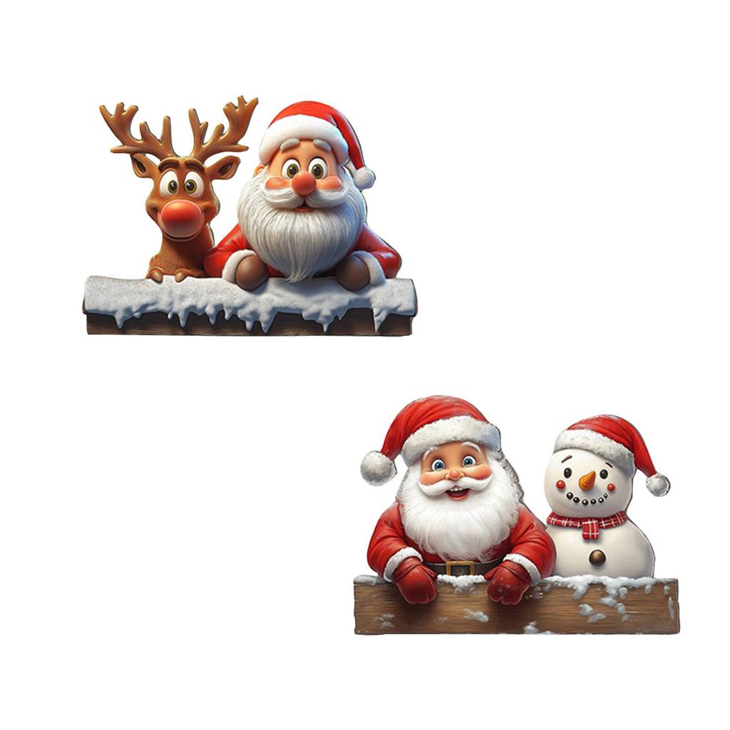 Christmas Garden Signboard, Wooden Courtyard Sign, Outdoor Winter Christmas Decoration, Family Front Door Decoration 2piece Set
