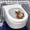Selbstklebende Toilettenaufkleber 3D Cartoon Katze Toilettenaufkleber, Wasserdicht Süßes Tier Deckel Kreatives Sitzflächen Kunstaufkleber, Lustige Selbstklebende Badezimmerwand