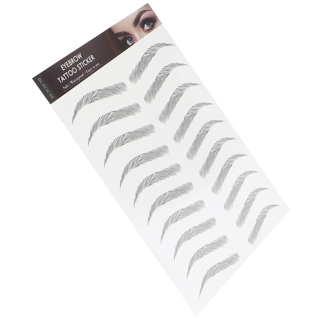 Long Lasting Eyebrow Transfers Sticker Household Portable Women Eyebrow Tattoo StickerBLACK-08