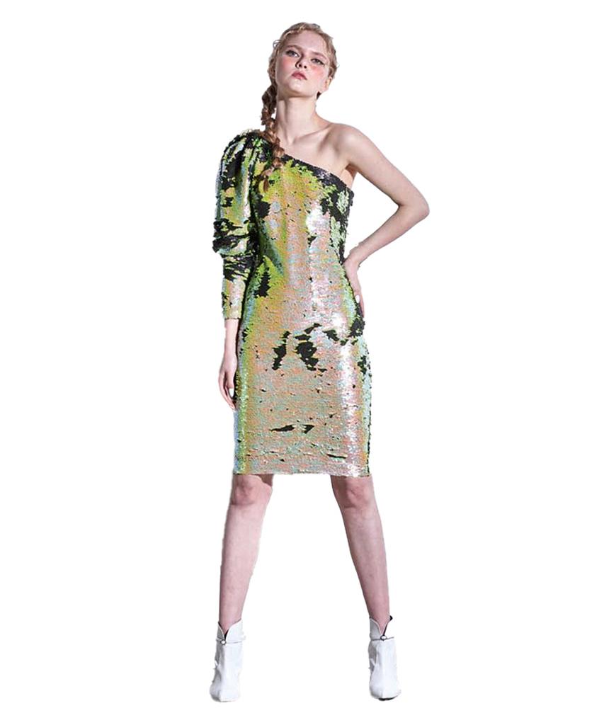 GREEDILOUS Sequin One-Shoulder Dress