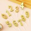 Gold Number Candles for Kids' Birthday Cake and Party Decoration