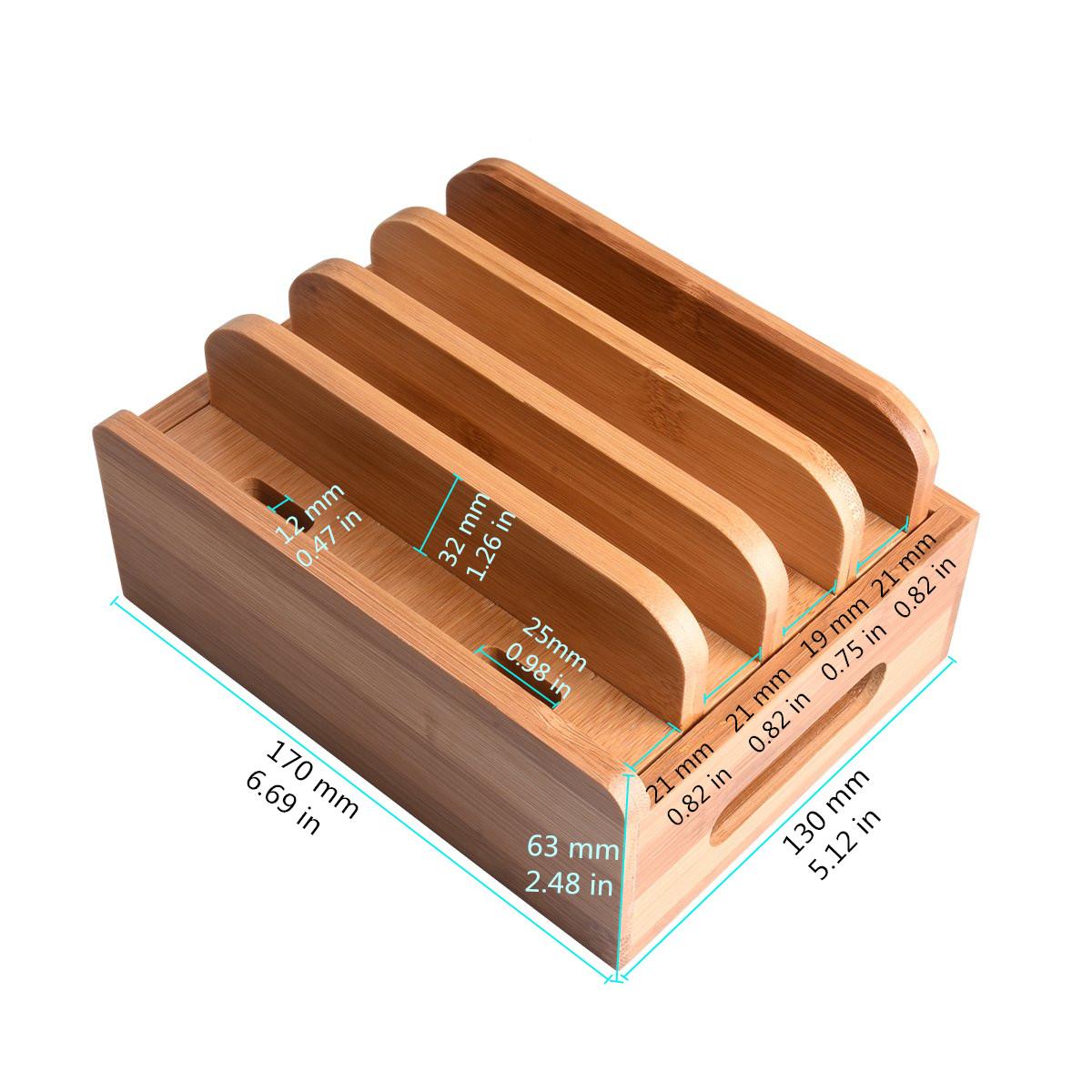 

DCR-017 Bamboo Wood Desktop Phone Dock Station Charger Holder Cradle Stand Without Charger for iPhone iPad