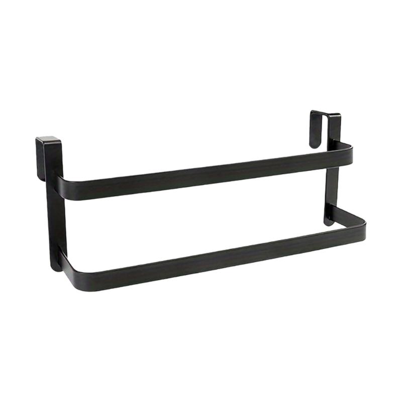 Over The Door Hanger Metal Construction Rustproof Towel Holder For Small Spaces Kitchen Bathroom Bedroom Storage