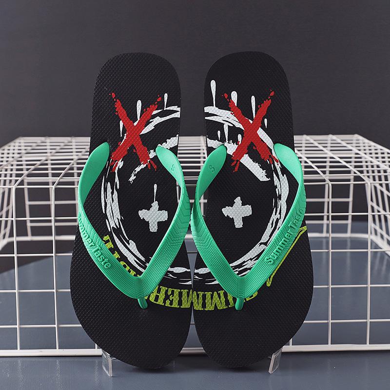 2025 New Men's Rubber Flip-Flops Trendy Anti-Slip Beach Sandals for Summer Casual Non-Slip Slippers Students Lightweight Stylish
