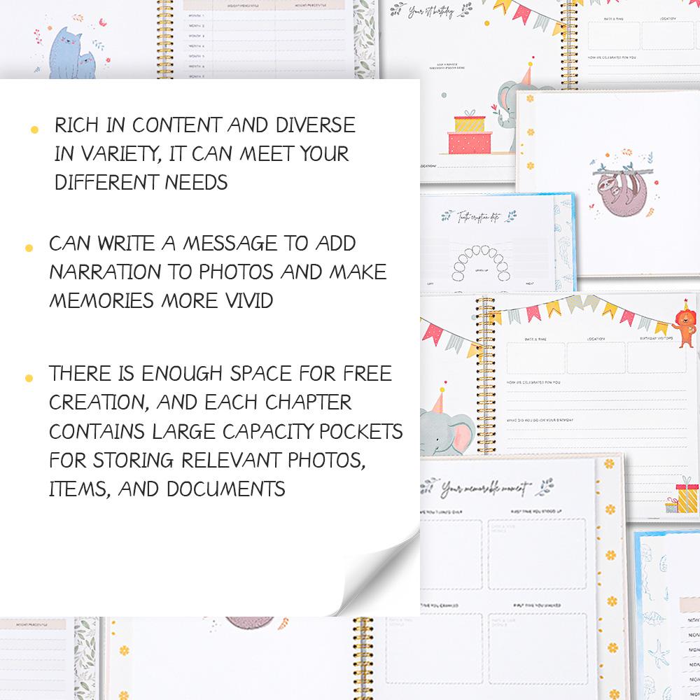 10inch DIY Photo Album Writable Collection of Children Growth Photos Baby Memory Book Scrapbook Growth Diary For Boys Girls