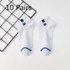 10 Pairs of Male Spring and Autumn Cloth Label Letter Carved Hollow Mesh Breathable Sweat Absorption Deodorant Socks