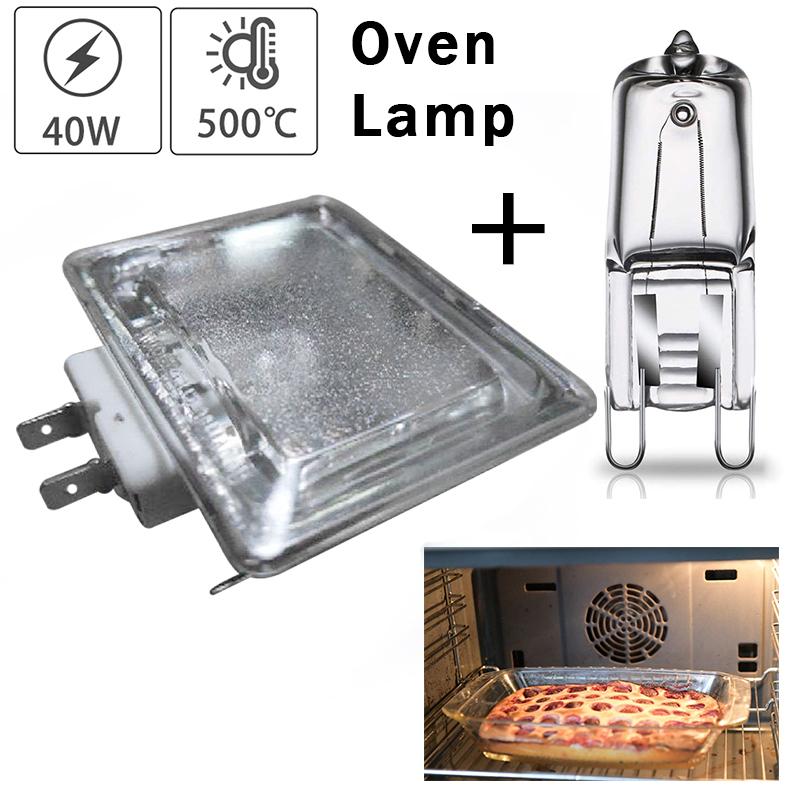 40W 110V 220V Orkaitės lempos laikiklis ir G9 lemputė 500℃ Atspari aukštai temperatūrai Grilio orkaitės lemputė BBQ Mikrobangų krosnelės lemputė