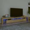 VidaXL Meuble TV avec Lumières LED Centre de Divertissement Rangement Meuble Média Meuble de Salon Salle de Séjour Maison 3152780