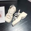 French Fairy Style Platform Sandals Women's Summer Wear with Skirt 2025 New White Versatile Wedge Heel Roman Shoes