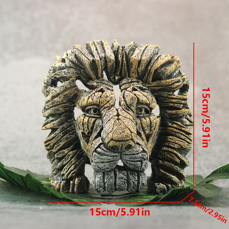 Lion Animal Statue AnimaI ScuIpture Shark Snake Lizard Owl Statue Resin Craft Decoration Taxidermy Home Decoration Accessories