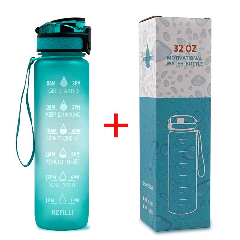 1L/500mL Plastic Kettle Tritan Material Matte Gradient Bounce Sports Water Bottle Space Cup Travel Cup