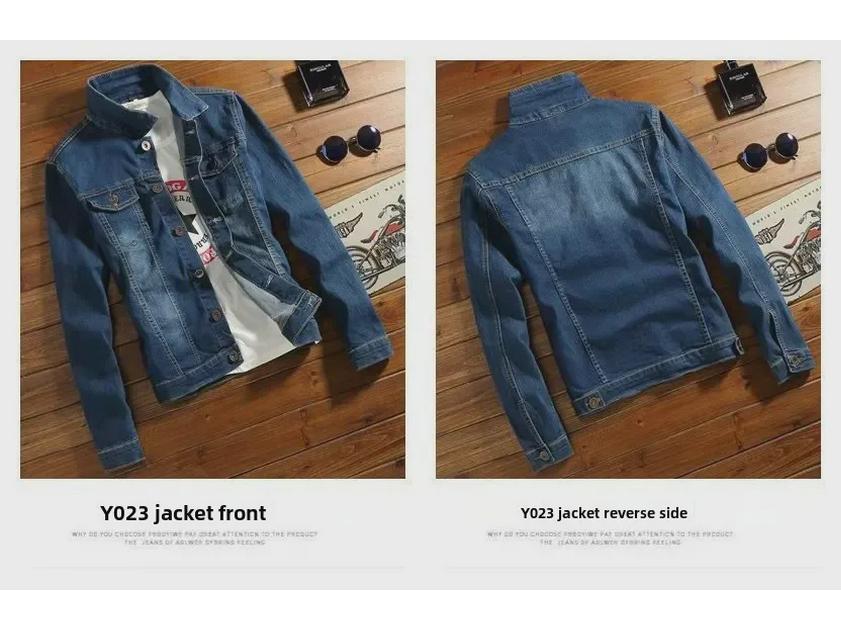 Men's Slim Casual Denim Jacket - Hongxinjie Trendy Spring/Autumn Student Style