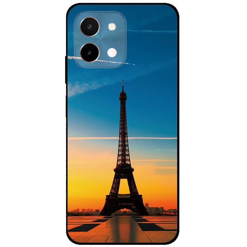 For Vivo Y28 4G Case 6.68'' Black TPU Silicon Cartoon Protection Cover for VivoY28 Y 28 4G Shockproof Capa Wolf Animals Soft Bag
