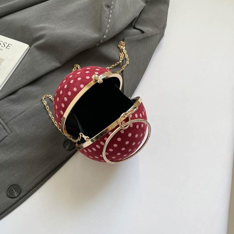 Fashionable Hand-held Small Crossbody Round Bag, Light Luxury Single-shoulder Crossbody Chain Bag