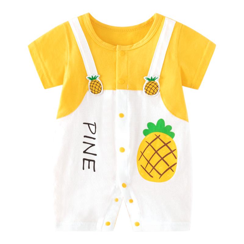 Voyex Zomer Rompertje met Korte Mouwen van Puur Katoen voor Baby's - Kinder Cartoon Kruip Bodysuit 90 cm