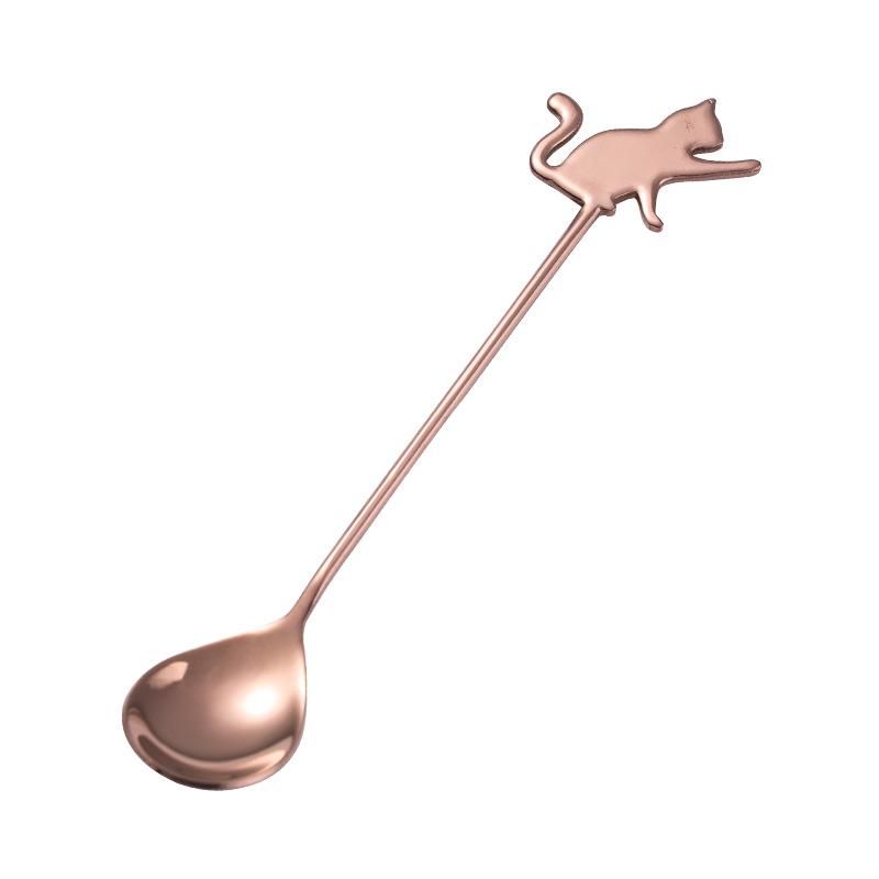 Cute Cat Shaped Stainless Steel Coffee Spoon Stirring Spoon Suitable for Dessert Snack Ice Cream Teaspoon Kitchen Tableware 2025
