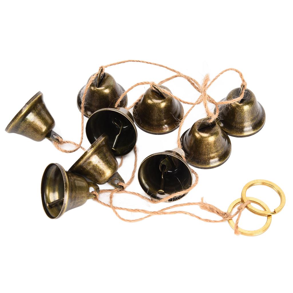 122cm Hanging Bells String Handicrafts Decorative String of 9 Iron Vintage Christmas Bells for Family Gatherings Christmas Decor