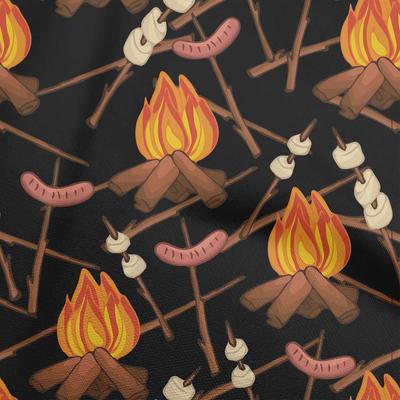 Cotton Flex Black Fabric Campfire Sewing Fabric By The Yard Printed Diy Clothing Sewing Supplies 40 Inch